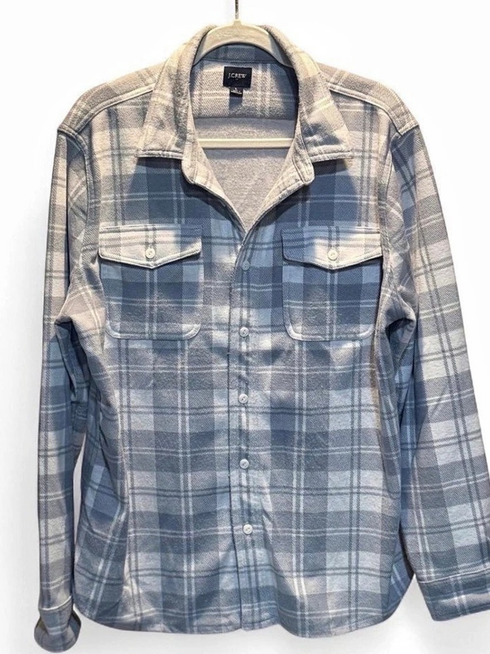 J.Crew Plaid Button Down in white & Gray Size Medium